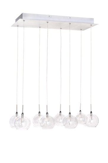 Picture of 20W Starburst 8-Light Pendant SNPC Clear Glass 12V G4 Xenon (OA HT 18"-125")