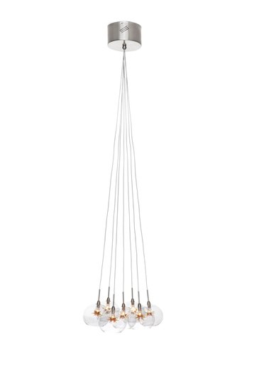 Picture of 20W Starburst 7-Light Pendant SNPC Clear/Amber Glass 12V G4 Xenon (OA HT 24"-54")