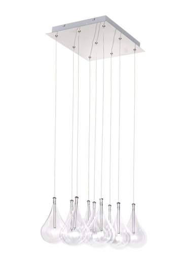 Picture of 10W Larmes 9-Light Pendant PC Clear Glass 12V G4 Xenon (OA HT 18"-66") (CAN 10.25"x7"x1.25")