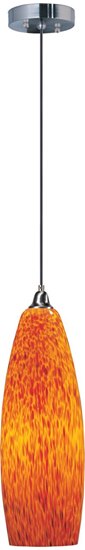 Foto para 100W Hue 1-Light Pendant SN Amber Glass MB Incandescent 6"x18" (OA HT 36"-120")