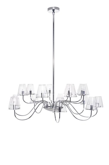 Foto para 40W Chic 16-Light Chandelier PC Clear Glass G9 Xenon (OA HT 23"-46")72" Chain