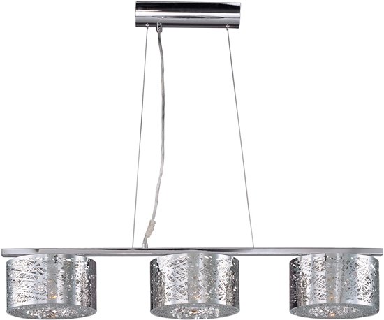 Foto para 75W Inca 3-Light Pendant PC Clear/White Metal G9 Xenon 37"x8.75"x6" (OA HT 18"-120")