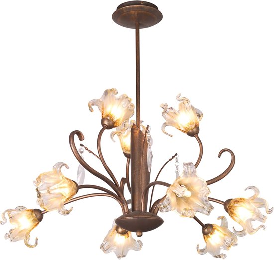 Picture of 40W Bloom 9-Light Chandelier ANB Amber Murano Glass G9 Frost Xenon 