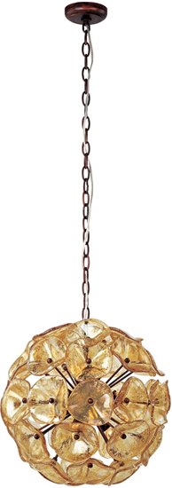 Picture of 40W Cassini 12-Light Pendant BZ Amber Murano Glass G9 Xenon (OA HT 22"-130")36" Chain