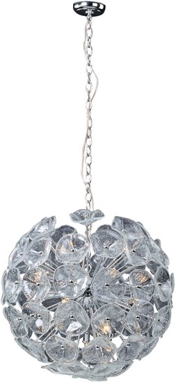 Foto para 40W Cassini 20-Light Pendant PC Clear Murano Glass G9 Xenon (OA HT 36"-130")36" Chain