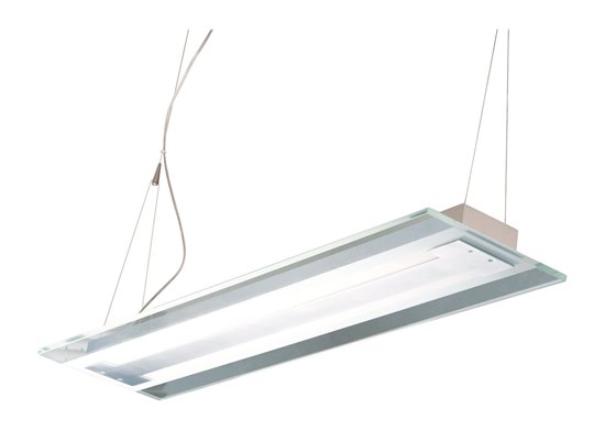 Foto para 21W Contempra 2-Light Pendant AL Clear Glass Mini Bi Pin T5 Fluorescent (OA HT 24"-90") (CAN 4.75"x4.75"x1")