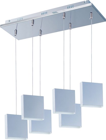 Picture of 4.8W Brick 6-Light LED Pendant PC White METAL (OA HT 7"-120")