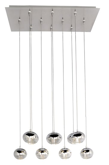 Picture of 3W Zing 10-Light RapidJack Pendant and Canopy PC Mirror Chrome LED (OA HT 134")