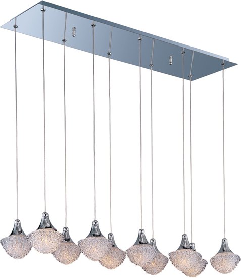 Foto para 40W Blossom 10-Light Pendant PC Crystal Glass G9 Xenon (OA HT 18"-126")