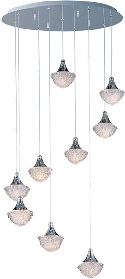 Foto para 40W Blossom 9-Light Pendant PC Crystal Glass G9 Xenon 21.75"x5" (OA HT 18"-126")