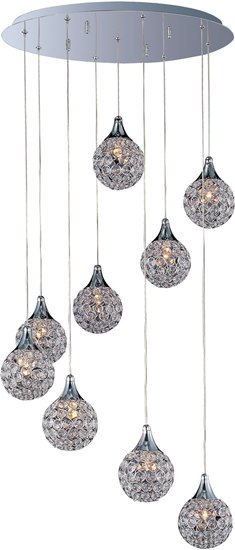 Picture of 40W Brilliant 9-Light Pendant PC Crystal Glass G9 Xenon 21.75"x7" (OA HT 18"-128")