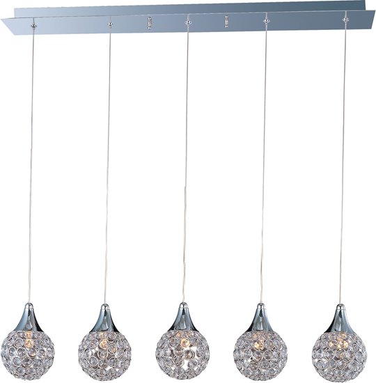 Foto para 40W Brilliant 5-Light Pendant PC Crystal Glass G9 Xenon (OA HT 18"-128")