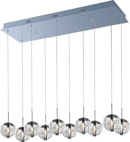 Picture of 20W Orb 10-Light Pendant PC Bubble Glass 12V G4 Xenon (OA HT 18"-128") (CAN 31.5"x9.5"x1.6")