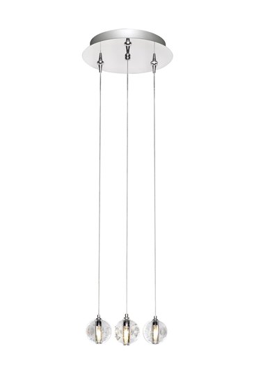 Foto para 1.5W Harmony 3-Light RapidJack Pendant and Canopy PC Bubble LED 11.75" (OA HT 134")