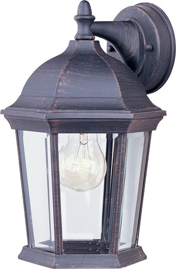 Foto para 100W Builder Cast 1-Light Outdoor Wall Lantern RP Clear Glass MB Incandescent 6-Min