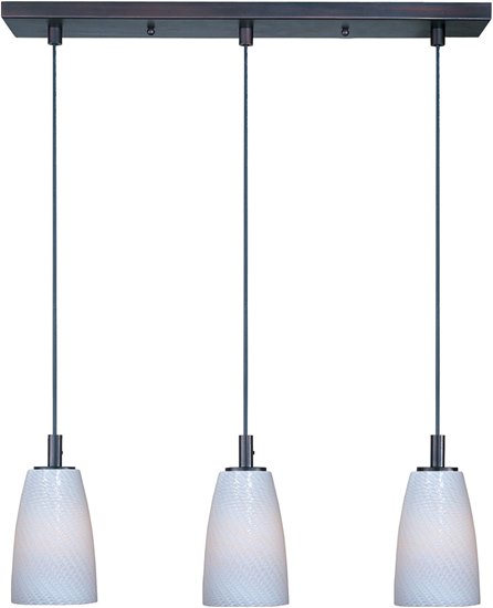 Picture of 100W Carte 3-Light Pendant BZ White Ripple MB (OA HT 24"-60")