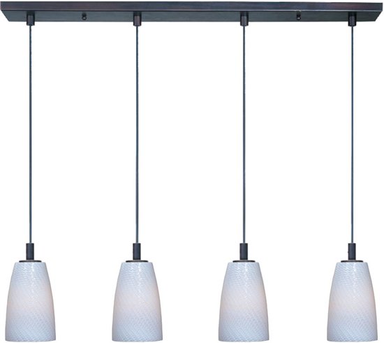 Picture of 100W Carte 4-Light Pendant BZ White Ripple MB (OA HT 24"-60")