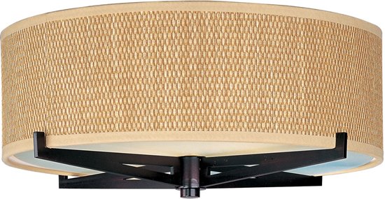 Picture of 100W Elements 2-Light Flush Mount OI Natural Fiber MB Incandescent 16"x5.25" 