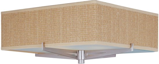 Picture of 100W Elements 2-Light Flush Mount SN Natural Fiber MB Incandescent 16"x16"x5.25" 