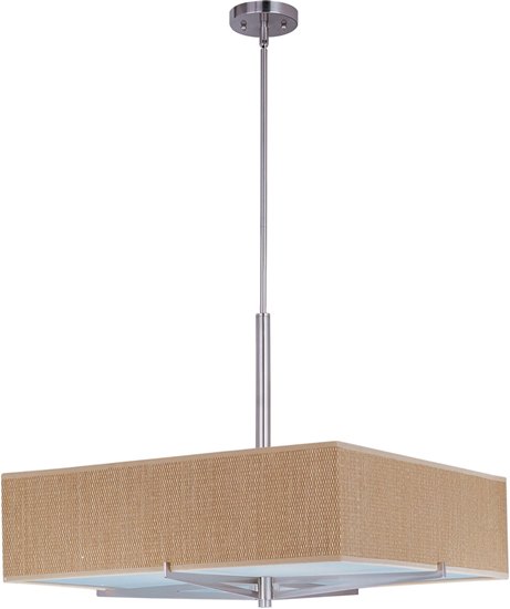 Picture of 100W Elements 3-Light Pendant SN Natural Fiber MB Incandescent 26"x26"x7" (OA HT 25"-70")