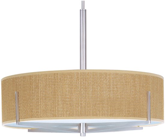 Foto para 100W Elements 3-Light Pendant SN Natural Fiber MB Incandescent 26"x7" (OA HT 25"-70")