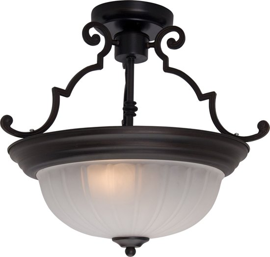 Picture of 100W Essentials - 583x-Semi-Flush Mount OI 2-lights Frosted Glass MB Incandescent 