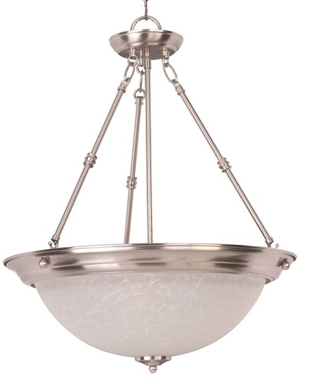 Foto para 100W Essentials - 584x-Invert Bowl Pendant SN 3-lights Ice Glass MB Incandescent 20"x24" 36" Chain