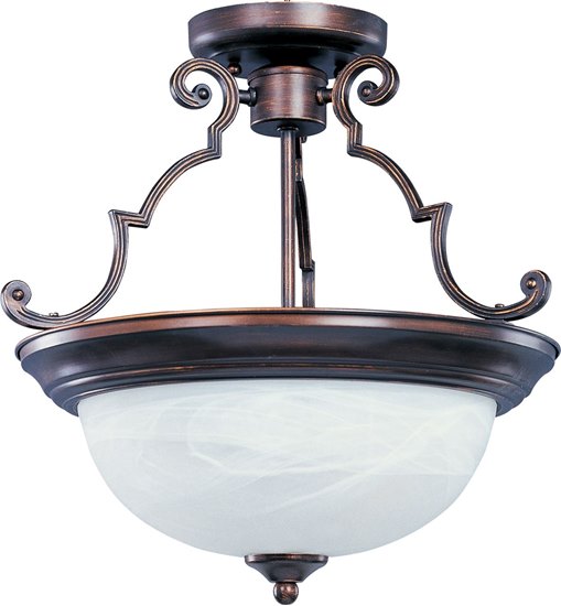 Foto para 100W Essentials - 584x-Semi-Flush Mount OI 2-lights Marble Glass MB Incandescent 