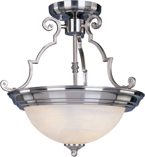 Foto para 100W Essentials - 584x-Semi-Flush Mount SN 2-lights Marble Glass MB Incandescent 