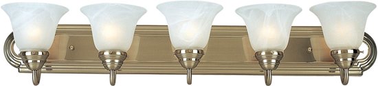 Picture of 100W Essentials - 801x-Bath Vanity SN 5-lights Marble Glass MB Incandescent 