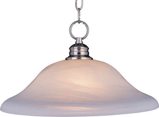 Picture of 100W Essentials - 9106x-Single Pendant SN Marble Glass MB Incandescent 18"x9.5" 36" Chain