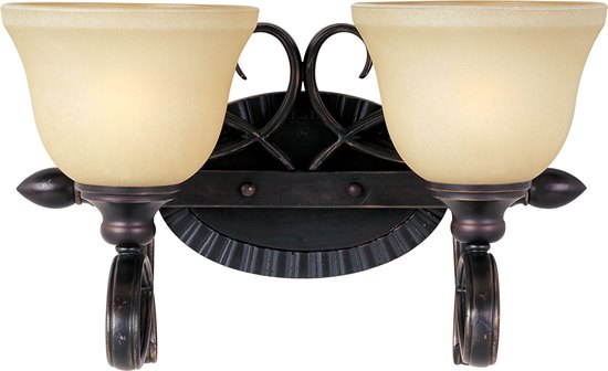 Foto para 100W Infinity 2-Light Bath Vanity OI Wilshire Glass MB Incandescent 