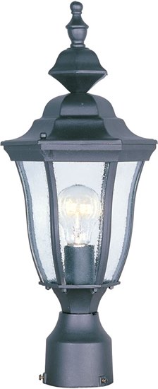 Foto para 100W Madrona Cast 1-Light Outdoor Pole/Post Lantern BK Seedy Glass MB Incandescent 6-Min