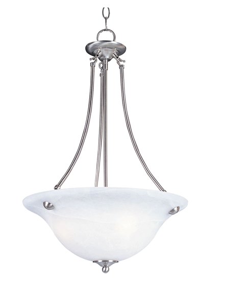 Picture of 100W Malaga 3-Light Invert Bowl Pendant SN Frosted Glass MB Incandescent 36" Chain