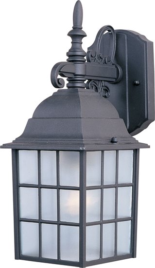 Foto para 100W North Church 1-Light Outdoor Wall Lantern BK Clear Glass MB Incandescent 6"x11" 6-Min