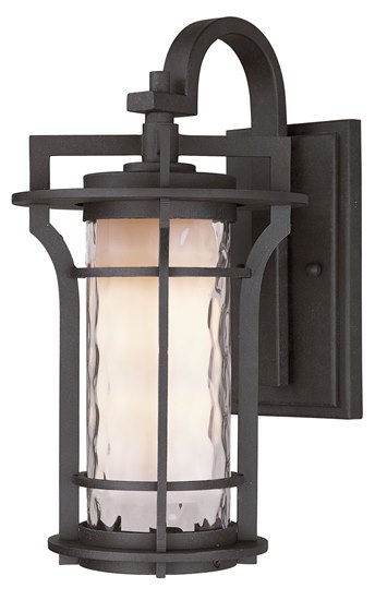 Foto para 100W Oakville 1-Light Outdoor Wall Lantern BO Water Glass MB Incandescent 10"x17.5" 