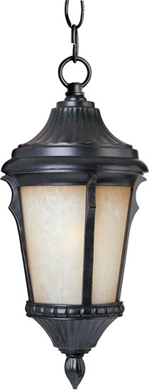 Foto para 100W Odessa Cast 1-Light Outdoor Hanging Lantern ES Latte Glass MB Incandescent 9"x19" 72" Chain