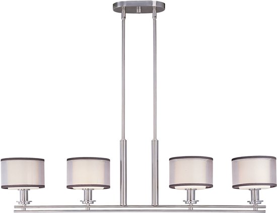 Picture of 100W Orion 4-Light Pendant SN Satin White Glass MB Incandescent (OA HT 57")