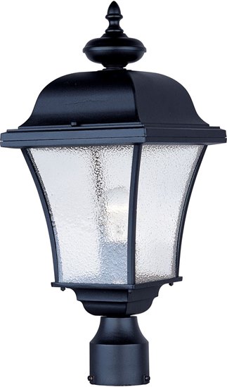 Picture of 100W Senator 1-Light Outdoor Pole/Post Lantern BK Seedy Glass MB Incandescent 4-Min