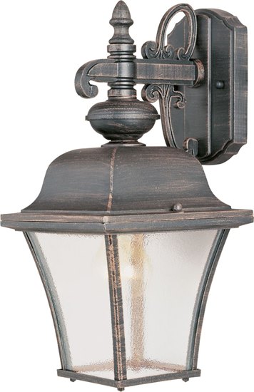 Foto para 100W Senator 1-Light Outdoor Wall Lantern RP Seedy Glass MB Incandescent 7"x15" 6-Min