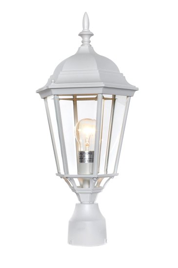 Foto para 100W Westlake Cast 1-Light Outdoor Pole/Post Lantern WT Clear Glass MB Incandescent 4-Min