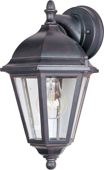 Foto para 100W Westlake Cast 1-Light Outdoor Wall Lantern EB Clear Glass MB Incandescent 8"x15" 6-Min