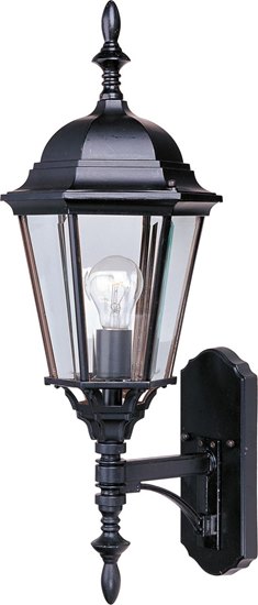 Foto para 100W Westlake Cast 1-Light Outdoor Wall Lantern EB Clear Glass MB Incandescent 9.5"x24" 4-Min