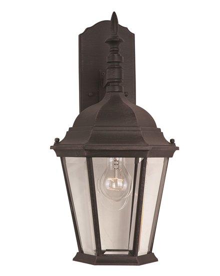 Picture of 100W Westlake Cast 1-Light Outdoor Wall Lantern RP Clear Glass MB Incandescent 9.5"x19" 4-Min