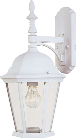 Foto para 100W Westlake Cast 1-Light Outdoor Wall Lantern WT Clear Glass MB Incandescent 9.5"x19" 4-Min