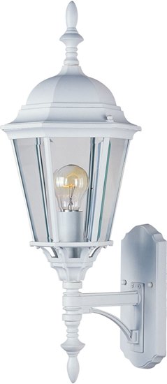 Foto para 100W Westlake Cast 1-Light Outdoor Wall Lantern WT Clear Glass MB Incandescent 9.5"x24" 4-Min