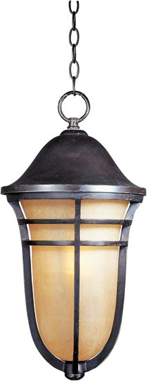 Foto para 100W Westport VX 1-Light Outdoor Hanging Lantern AT Mocha Cloud Glass MB Incandescent 72" Chain