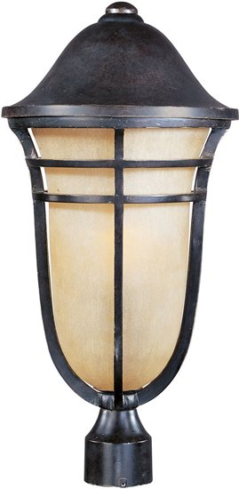 Foto para 100W Westport VX 1-Light Outdoor Pole/Post Lantern AT Mocha Cloud Glass MB Incandescent 