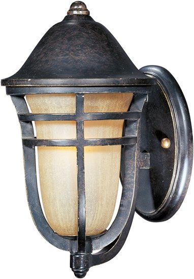 Picture of 100W Westport VX 1-Light Outdoor Wall Lantern AT Mocha Cloud Glass MB Incandescent 7"x12" 