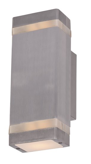 Foto para 10W Lightray 2-Light LED Wall Sconce Wet AL 4.25"x11.25" 10-Min